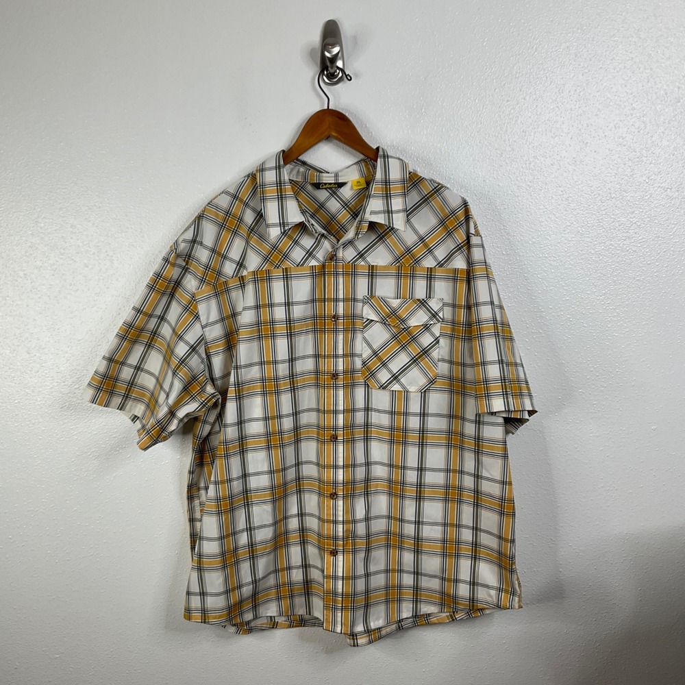 Cabela's Lightweight Plaid Short Sleeve Button Down Shirt Size‎ 2XL